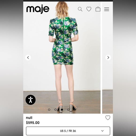 Maje Green Floral Mini Dress - Picture 3 of 16